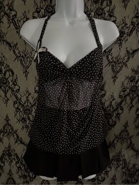 Rare! Victoria’s Secret polka dot halter top with flower decal S
